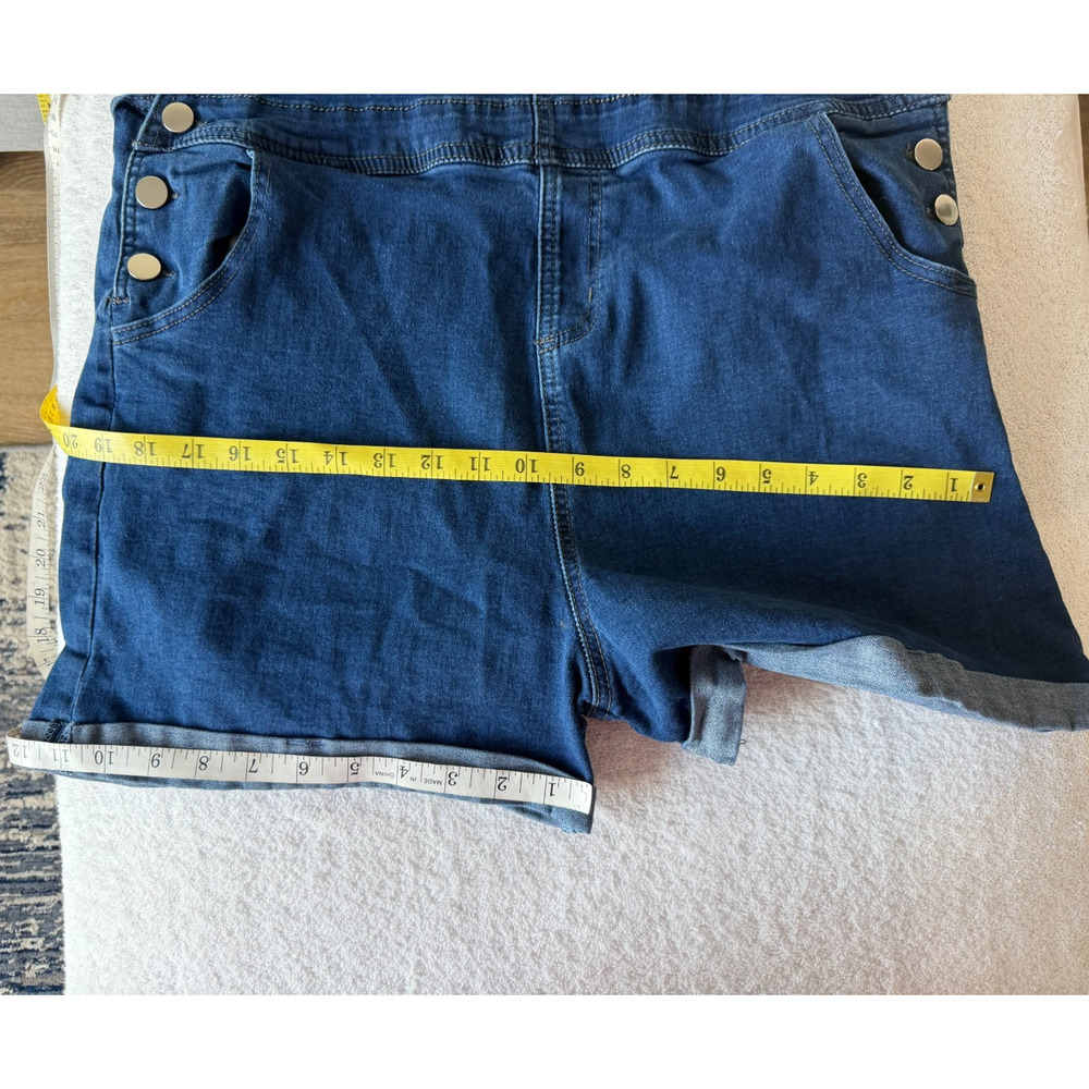 Vintage Inspired Cotton Blend Denim Overall Romper XL Blue Shortalls Utility - Picture 8 of 9